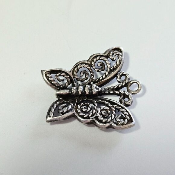 Sterling silver butterfly pendant charm - Picture 9 of 11